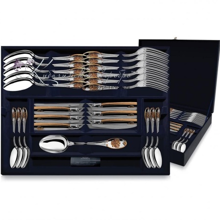 Набор столовых приборов с позолотой Единство, 24 предмета