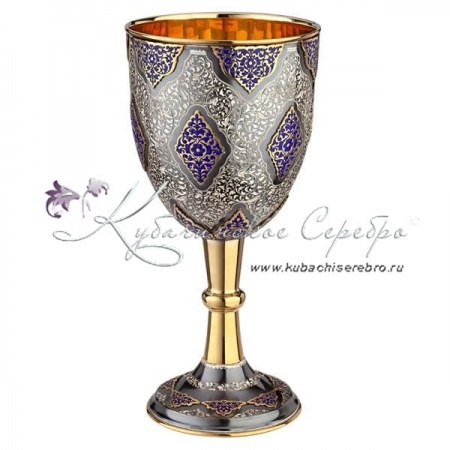 Кубок с позолотой и горячей эмалью на 750 мл