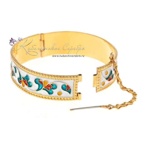 Браслет с горячей белой эмалью 