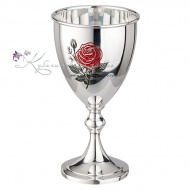 Фужер "Роза" 999 пробы с холодной эмалью на 130 мл (Новинка) 6791/1