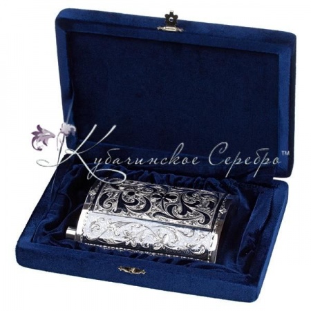 Фляга из серебра серия Кубачи на 250 мл