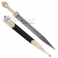 Кинжал позолоченный со вставками из кожи, 61,5 см  5008 