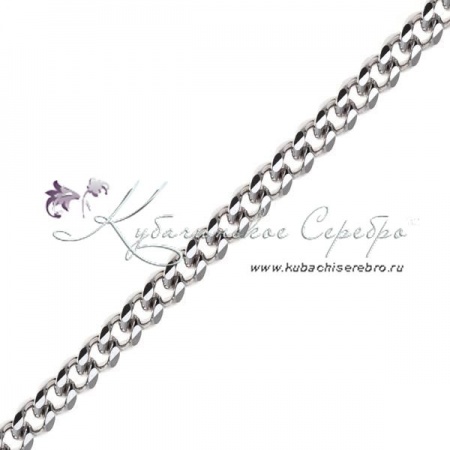 Цепь из серебра Гурмета граненая, ширина 4 мм 