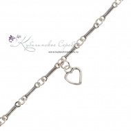 Браслет из серебра "Сквозное сердце" 3416 