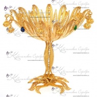 Конфетница филигранная с позолотой  3286