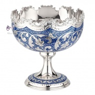 Конфетница с синей холодной эмалью (Новинка) 8316/2