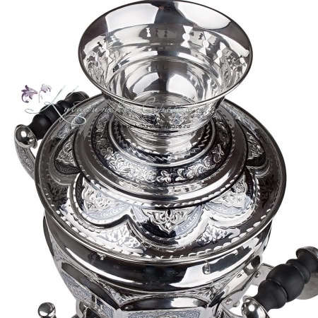 Самовар из серебра на с чернением 1100 мл 