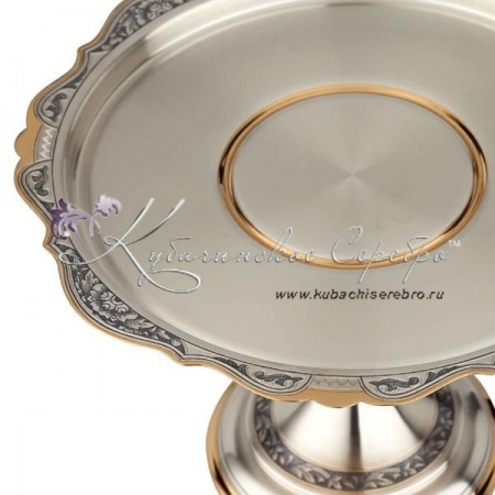 Тортница 925 пробы с позолотой 
