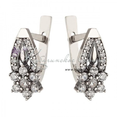 Серьги из серебра  Серьги из серебра Цветок