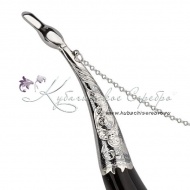 Рог тура серебряный, с питьевой чашей на 280 мл, арт №1304