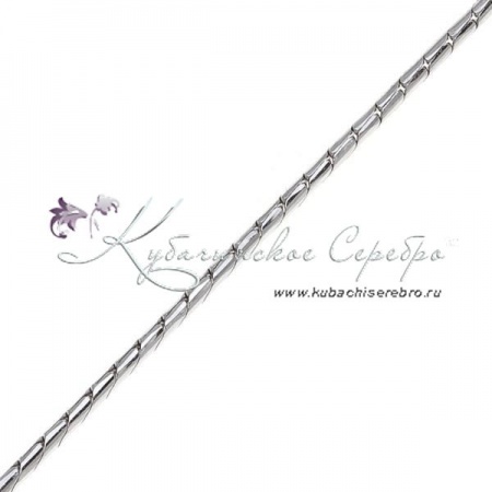 Цепь из серебра Гурмета кованая круглая граненая, ширина 1 мм 