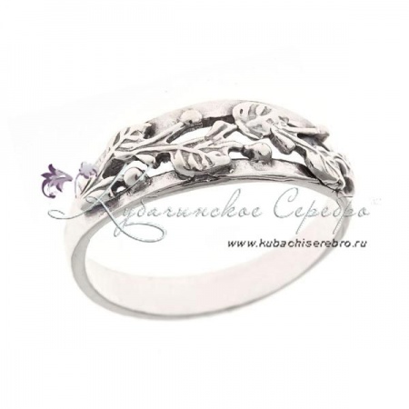 Кольцо серебряные Листья