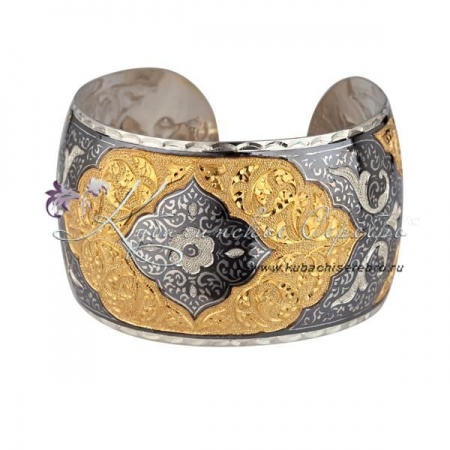 Серебряный браслет позолоченный в исполнении Премиум