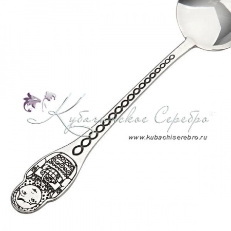Серебряная чайная ложка Матрешка