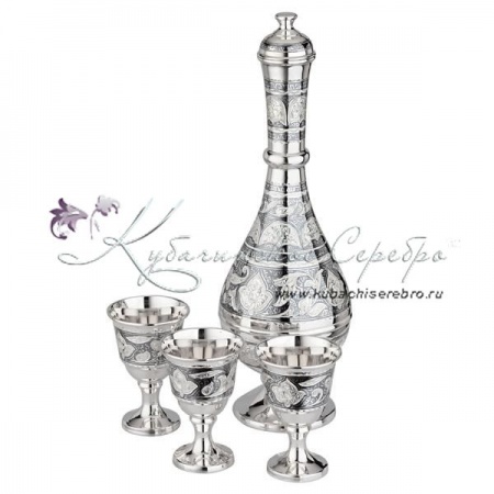 Сервиз На троих с чернью 