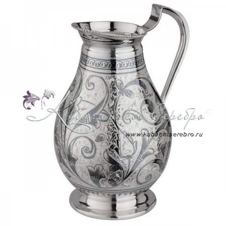 Серебряный кувшин с чернением на 1400 мл, исполнение «Эконом». Лучшая цена!, арт №8471/1 Серебряный кувшин с чернением на 1400 мл, исполнение «Эконом». Лучшая цена!