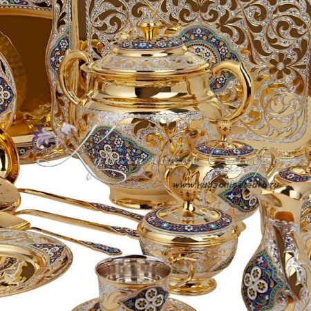 Сервиз обеденный + чайный с эмалью на 6 персон, серия Версаль 