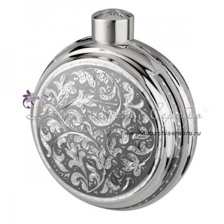 Круглая фляга с чернью  на 150 мл, арт №8413 Круглая фляга с чернью  на 150 мл