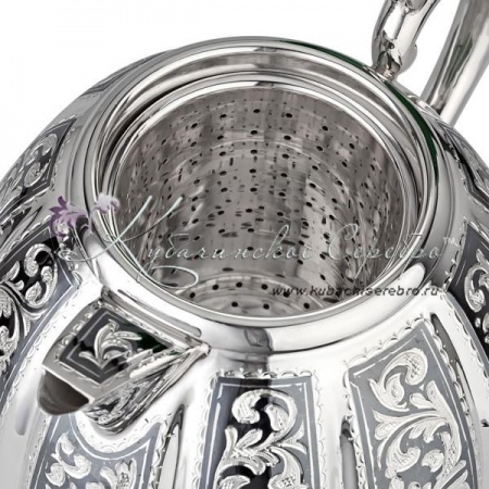 Заварочный чайник+сито из серебра на 690 мл , арт №6477 Заварочный чайник+сито из серебра на 690 мл