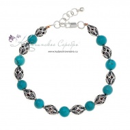 Браслет-бусы с бирюзой , арт №8363