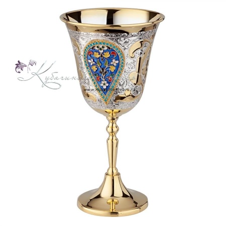Фужеры Царские с позолотой и горячей эмалью на 300 мл