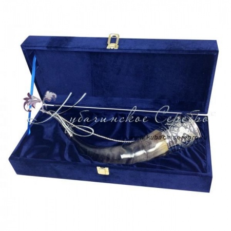 Рог тура серебряный, арт №1328 Рог тура серебряный