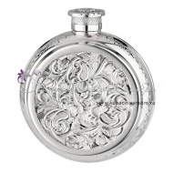 Круглая фляга с выпиленной вставкой на 120 мл , арт №3180/1