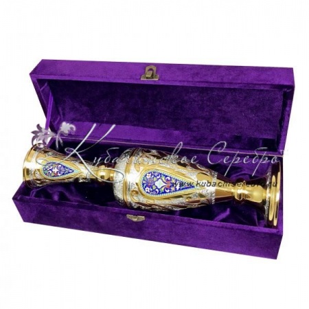 Ваза с позолотой и горячей эмалью , арт №2248 Ваза с позолотой и горячей эмалью