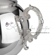 Чайник гладкий с литой ручкой 925 пробы на 600 мл , арт №6667