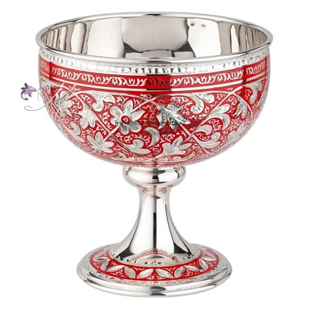 Конфетница с красной холодной эмалью (Новинка)