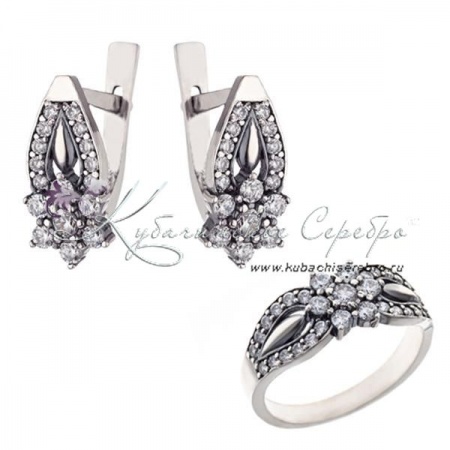 Комплект с камнями  Комплект с камнями Цветок