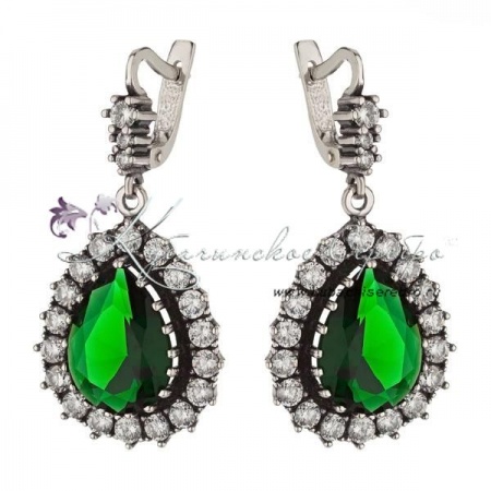 Серьги из серебра Капля