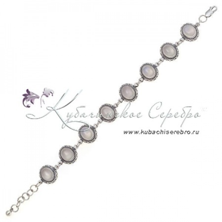 Браслет серебряный, лунный камень (Новинка)