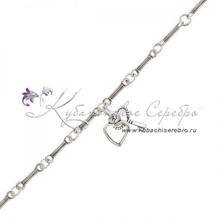 Браслет серебрянный  Браслет серебрянный Сердце с ключиком