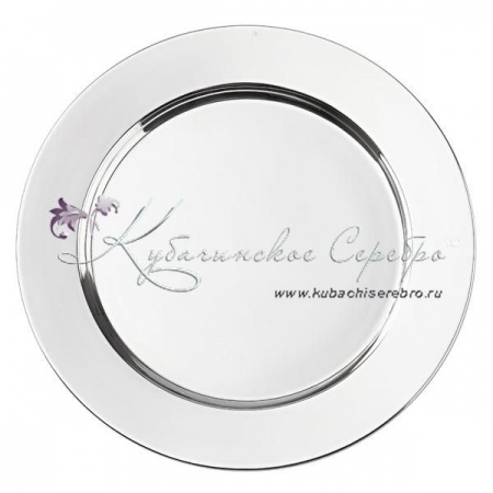 Тарелка гладкая из серебра 999 пробы