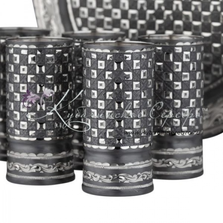 Серебряный подарочный набор с оксидированием, арт №7102  Серебряный подарочный набор с оксидированием