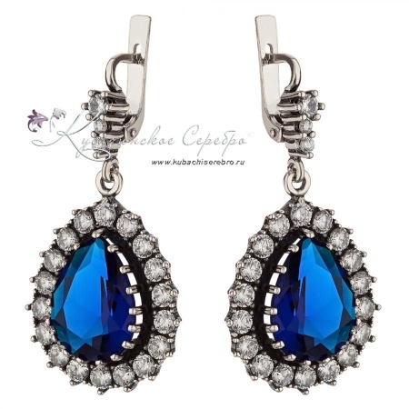 Серьги из серебра Капля