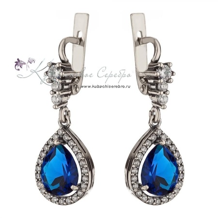 Серьги серебряные Капелька