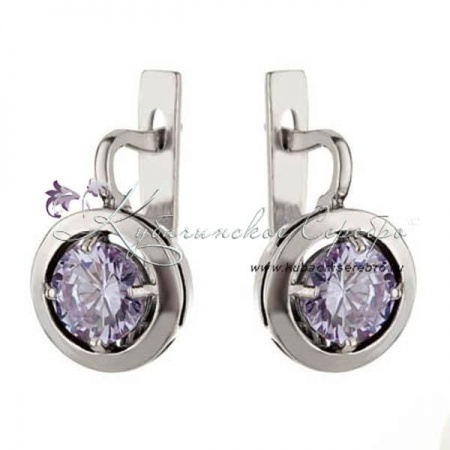 Серьги серебряные с аметистом