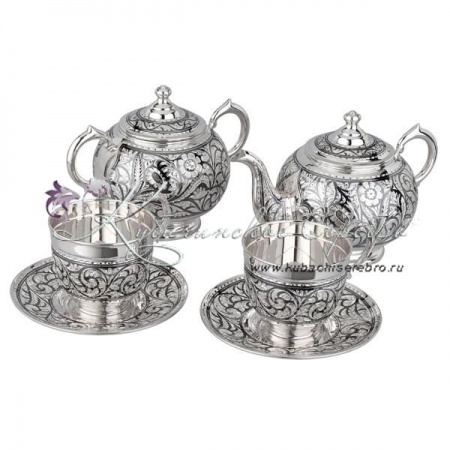 Чайный набор с чернением на 2 персоны (Новинка)