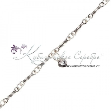 Браслет серебрянный Сердечко мини 