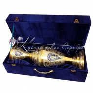 Ваза  с позолотой  и горячей эмалью , арт №4063