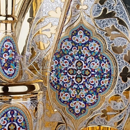 Сервиз винный с позолотой и горячей эмалью!, арт №7057 Сервиз винный с позолотой и горячей эмалью!