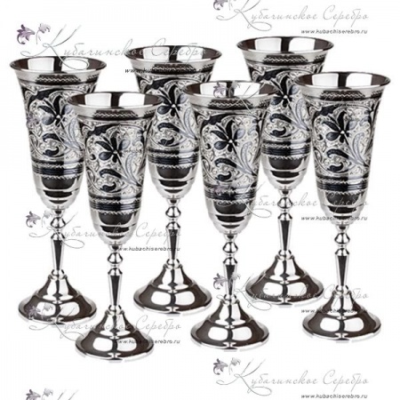 Набор бокалов под шампанское серия Кубачи на 170 мл