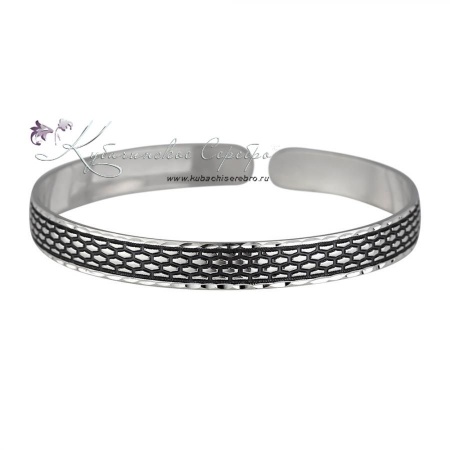 Браслет серебряный с оксидированием