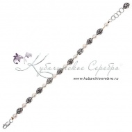 Серебряный браслет-бусы с жемчугом 8363/4