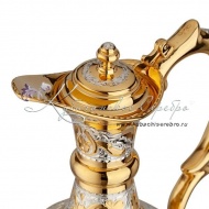 Кувшин с крышкой, с горячей эмалью и позолотой на 1060 мл , арт №2053