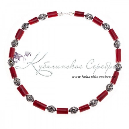 Крупные бусы с кораллом, арт №4736   Крупные бусы с кораллом