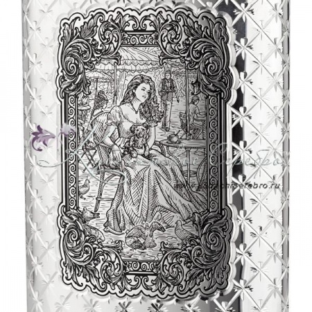 Фляга  Фляга Девушка с собачкой & Корабль на 190 мл