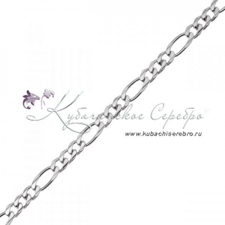 Цепь серебряная Фигаро 3+1 граненая, ширина 5 мм 